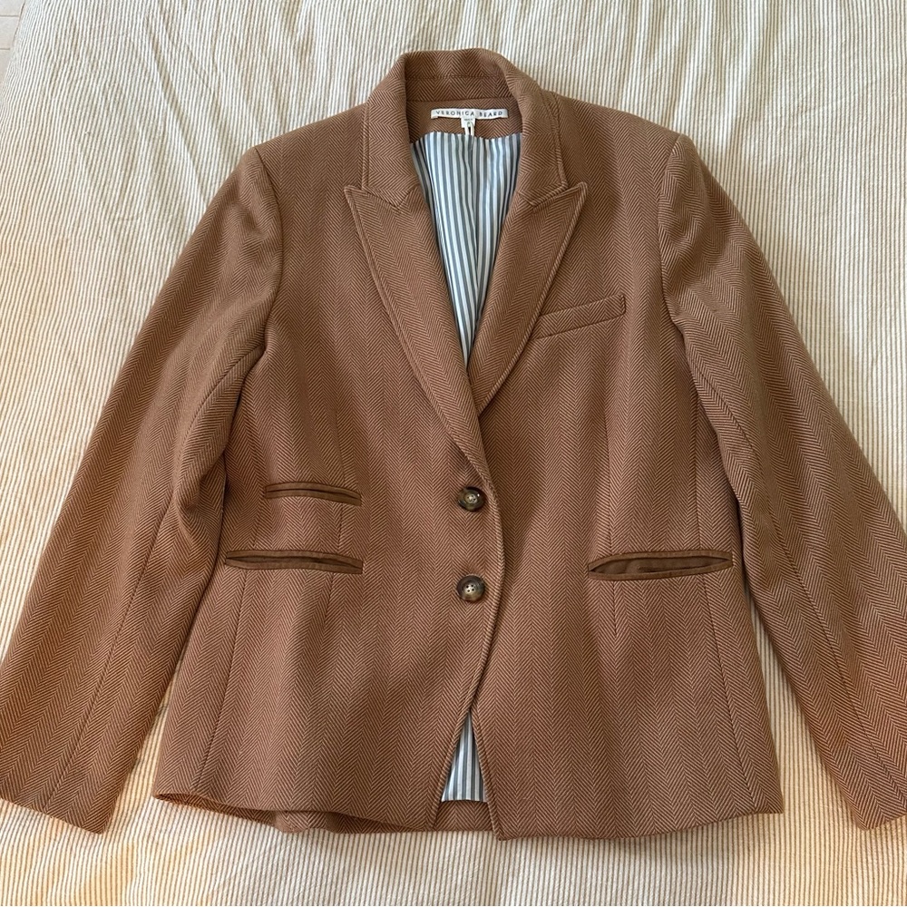 Veronica Beard Tan Dickey Blazer Jacket